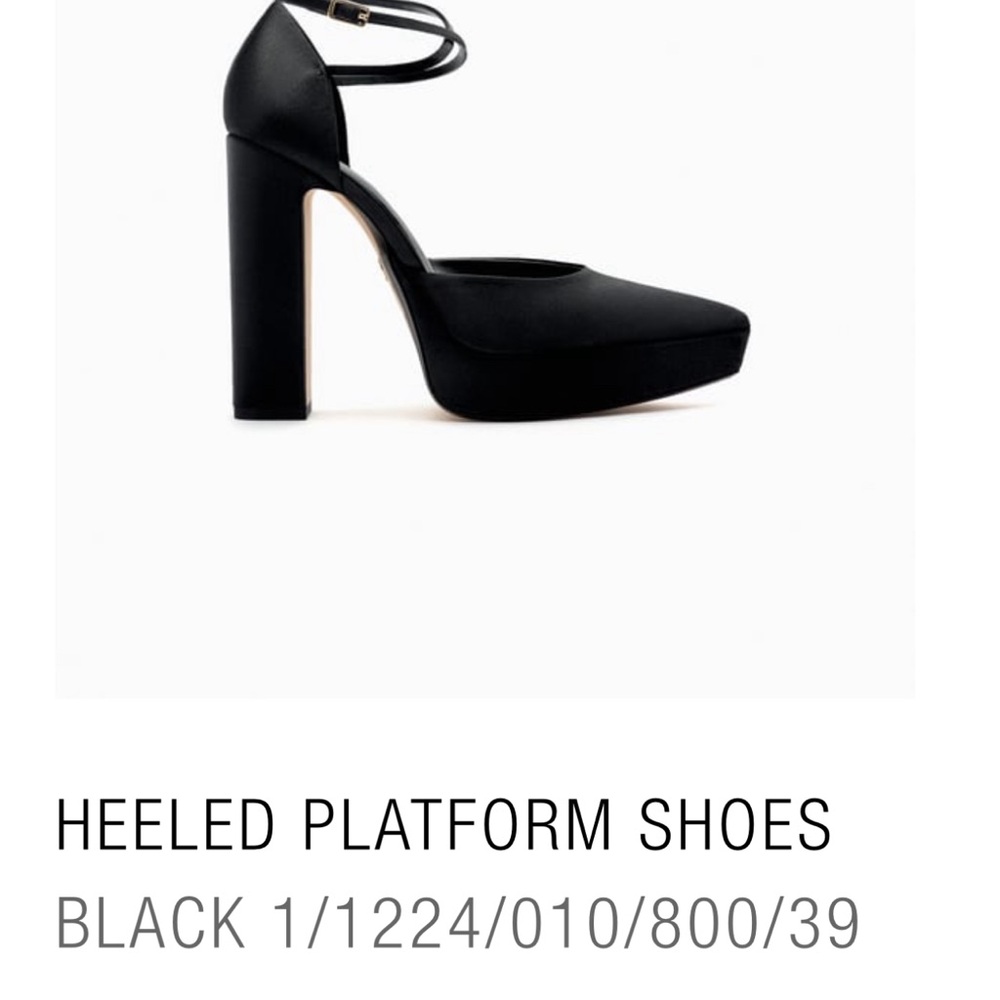 Zara Satin Heeled Platform Shoes- size 39